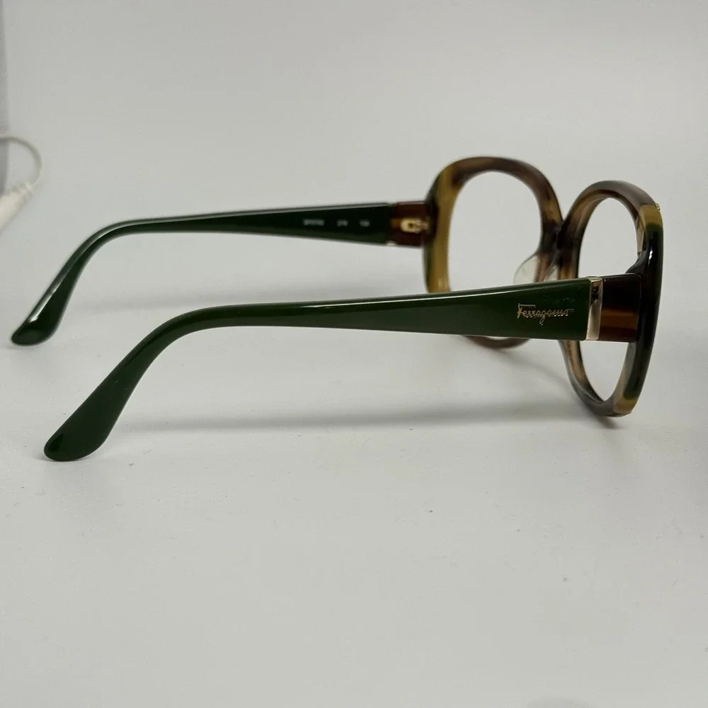 Salvatore Ferragamo SF674S 216 Brown Tortoise Green Oversized Sunglasses Italy